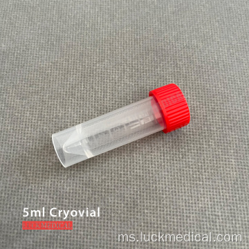 Cryovial 5ml yang berdiri sendiri dengan topi skru